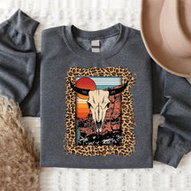 Cow Skull Graphic Desert Sweatshirt