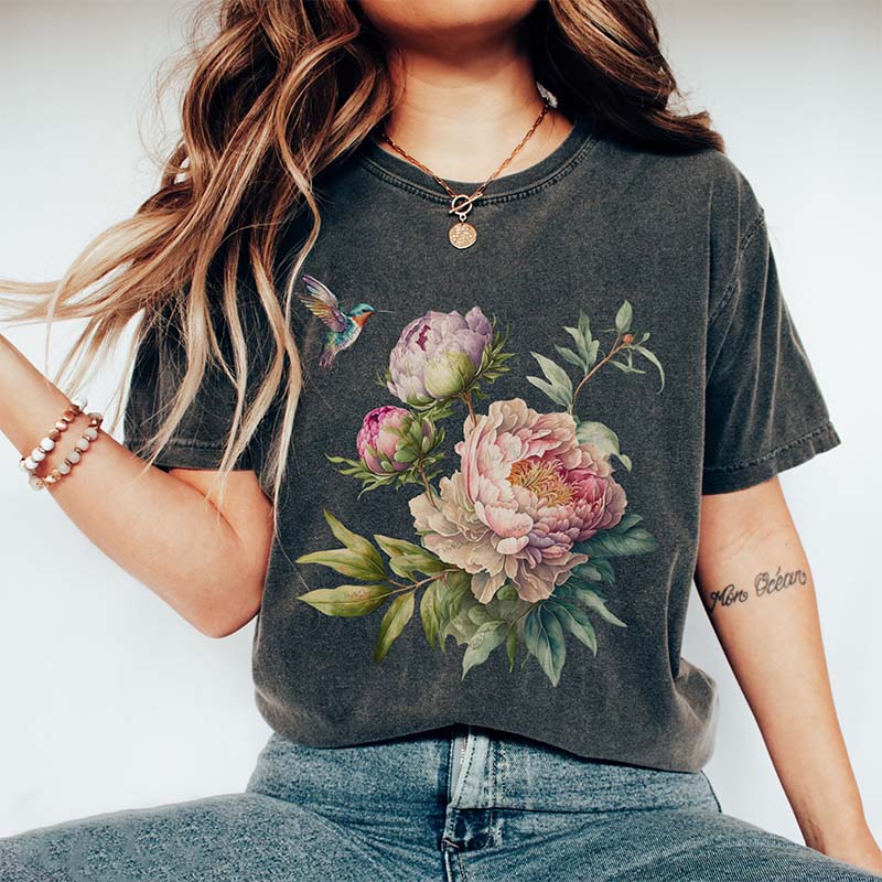 Peonies Gardening Floral T-Shirt