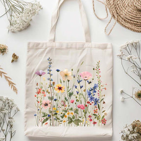 Vintage Wildflowers Floral Tote Bag