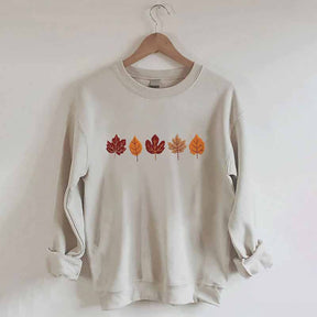 Printed Fall Leaves Sweatshirt