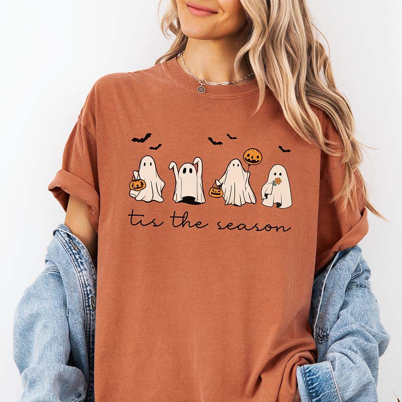 Tis The Season Halloween Retro Ghost T-Shirt