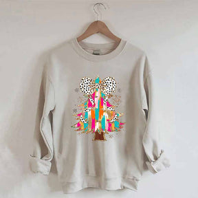 Coquette Glitter Christmas Tree Sweatshirt