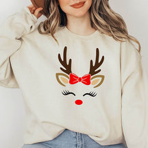 Reindeer Face Christmas Sweatshirt