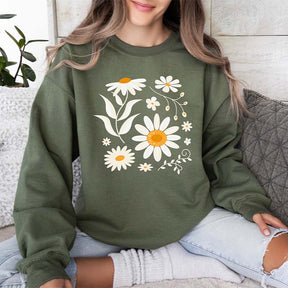 Boho Daisy Floral Sweatshirt