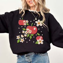 Retro Apple And Flowers Sweatshirt