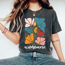 Retro Garden Wildflowers T-Shirt