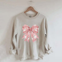 Pink Ghost Bow Coquette Halloween Sweatshirt