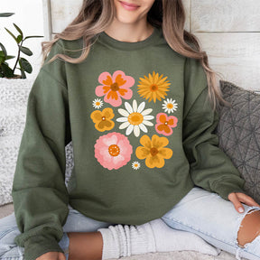 Botanical Floral Pressed Flowers Sweatshirt