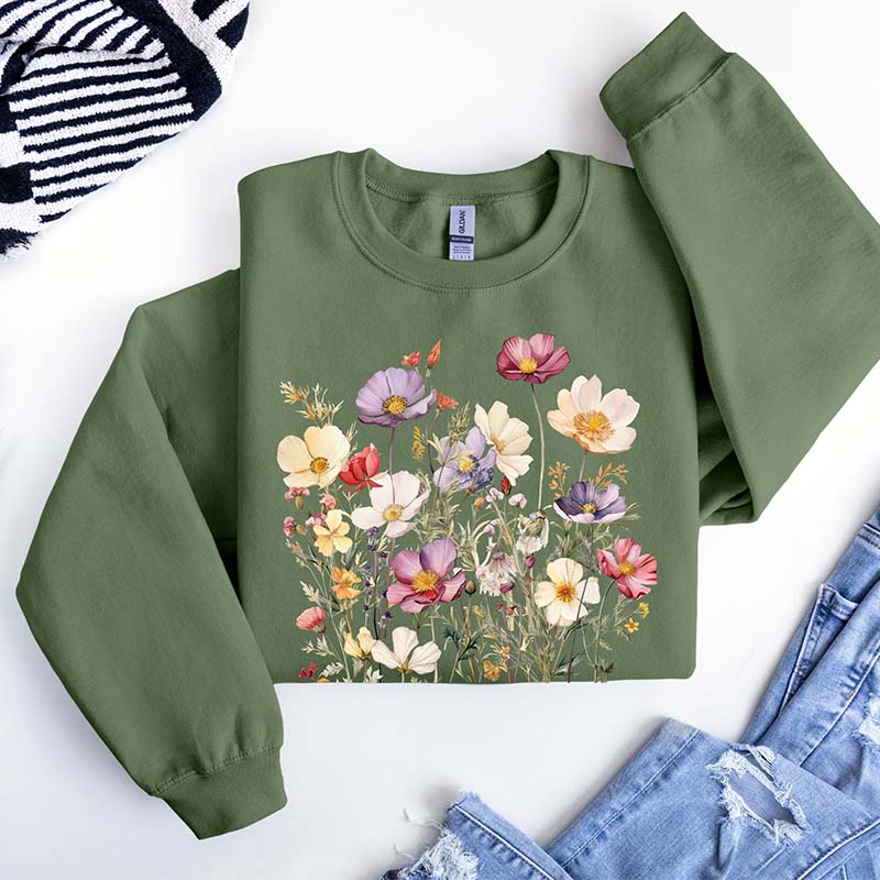 Boho Fairy Wild Flowers Sweatshirt