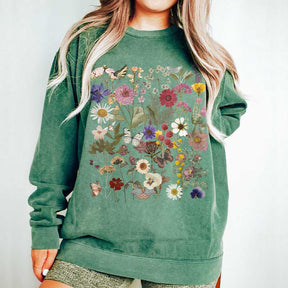 Vintage Pressed Flowers Botanical Sweatshirt