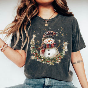 Christmas Snowman Comfort Colors Cute Winter T-Shirt