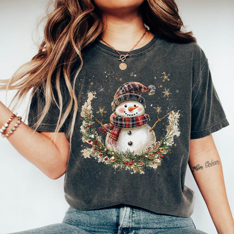 Christmas Snowman Comfort Colors Cute Winter T-Shirt