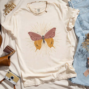 Boho Butterfly Trendy Celestial Moon T-Shirt