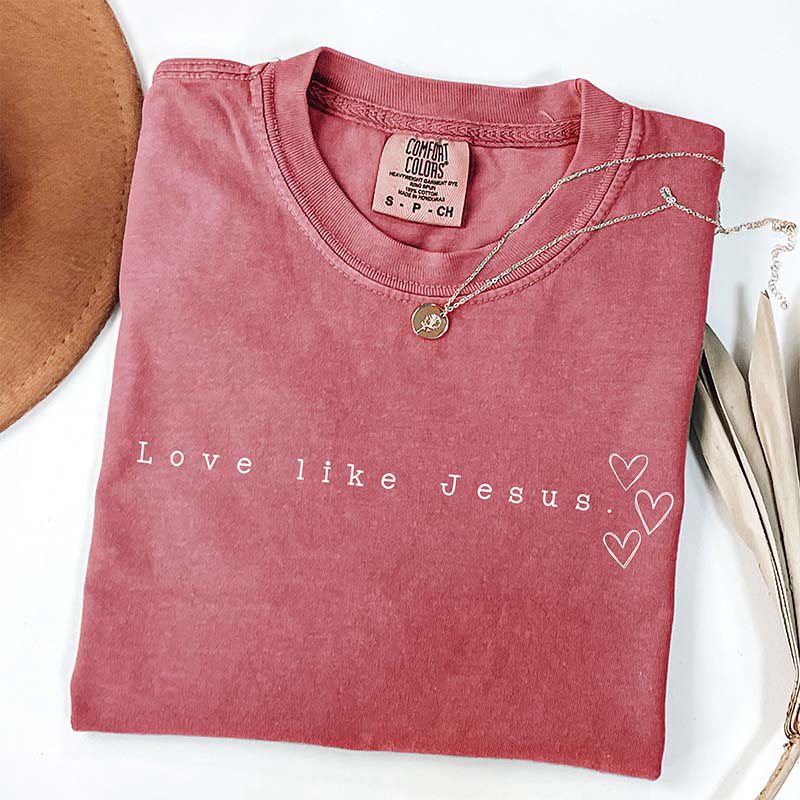 Love Like Jesus Minimalistic Religious Gift T-Shirt