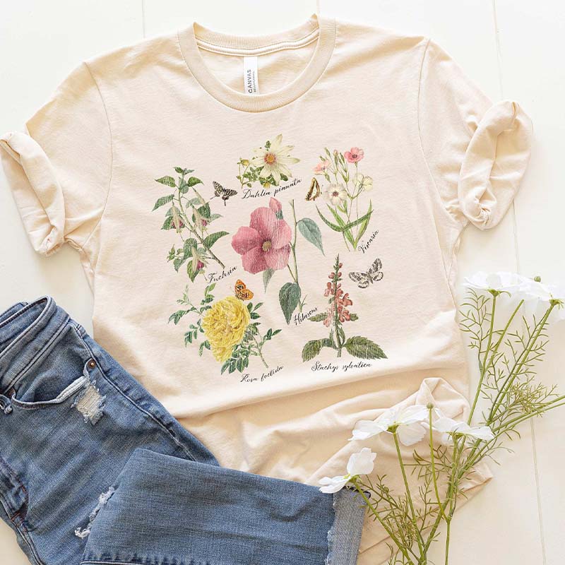 Botanical Wildflowers Plant Lover T-Shirt