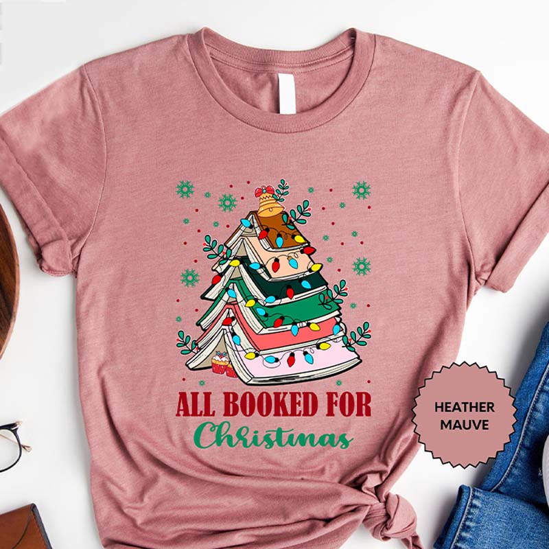 Book Lovers Christmas Snow T-Shirt