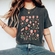 Pastel Watercolor Tulips Flower T-Shirt