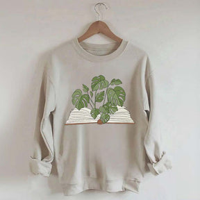 Monstera  Plant Book Comfort Colors Sweatshirt