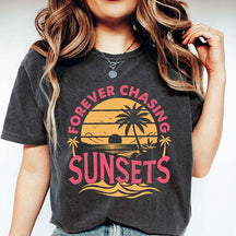 Forever Chasing Sunsets Beach Summer T-Shirt