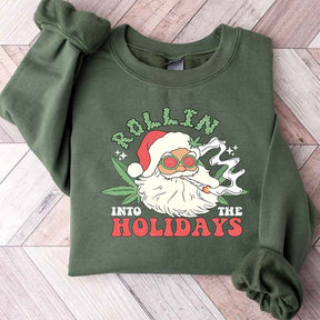 Rollin into the Holidays Santa Sweatshirt