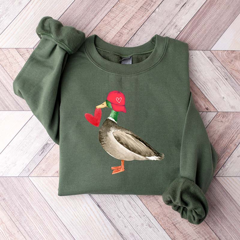 Cute Valentine Mallard Duck Sweatshirt