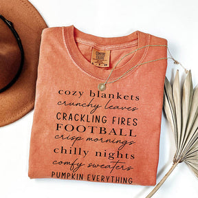 Cozy Blankets Crunchy Leaves Crackling Fires Football T-Shirt