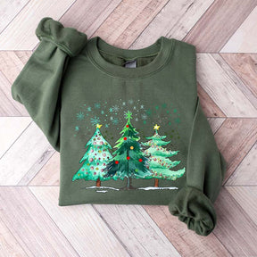 Christmas Tree Snow Winter Sweatshirt