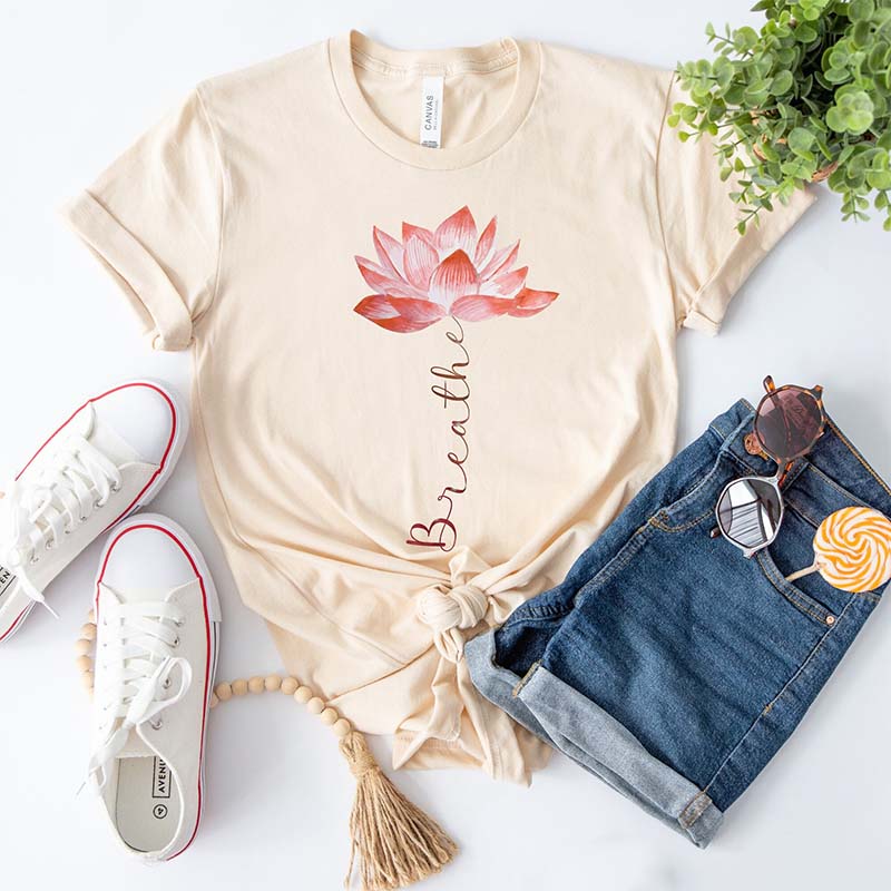 Lotus Flower Breathe Yoga T-Shirt