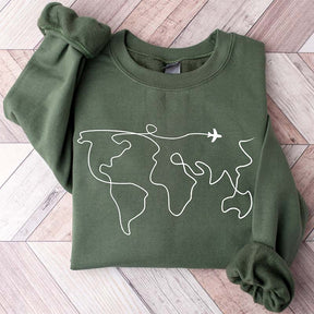 World Map Travel Adventure Sweatshirt