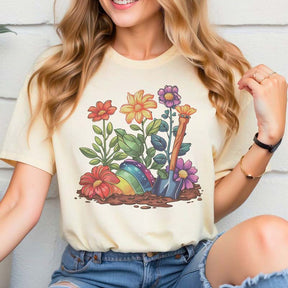 Subtle Pride Floral Rainbow Gardening T-Shirt