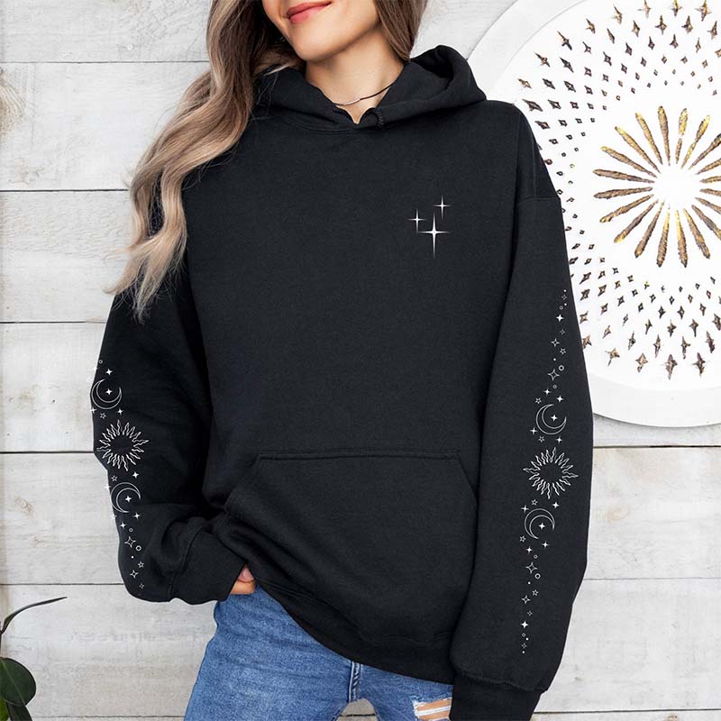 Celestial Sun and Moon Stars Hoodie