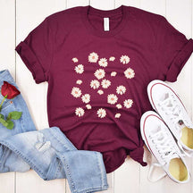 Womens Daisy Floral Delicate T-Shirt