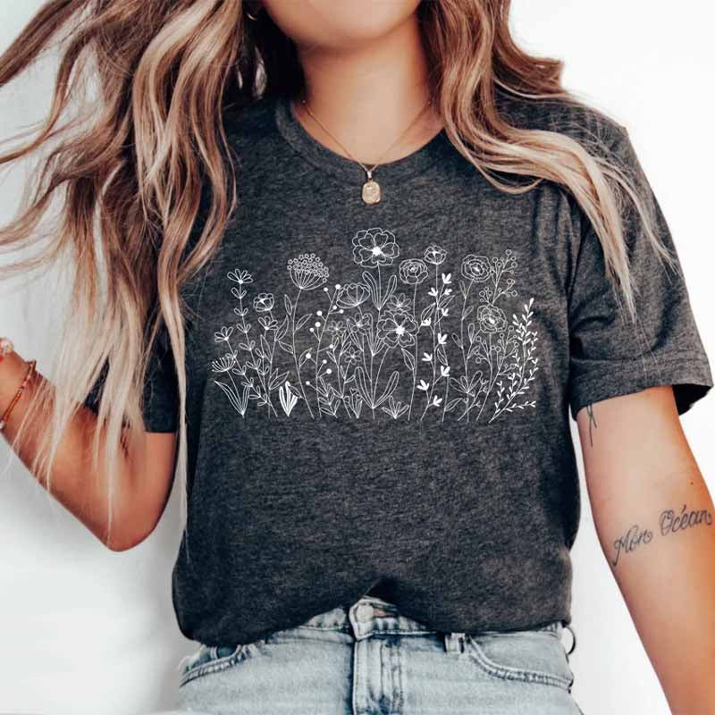 Flover Wild Flowers Botanical  T-Shirt