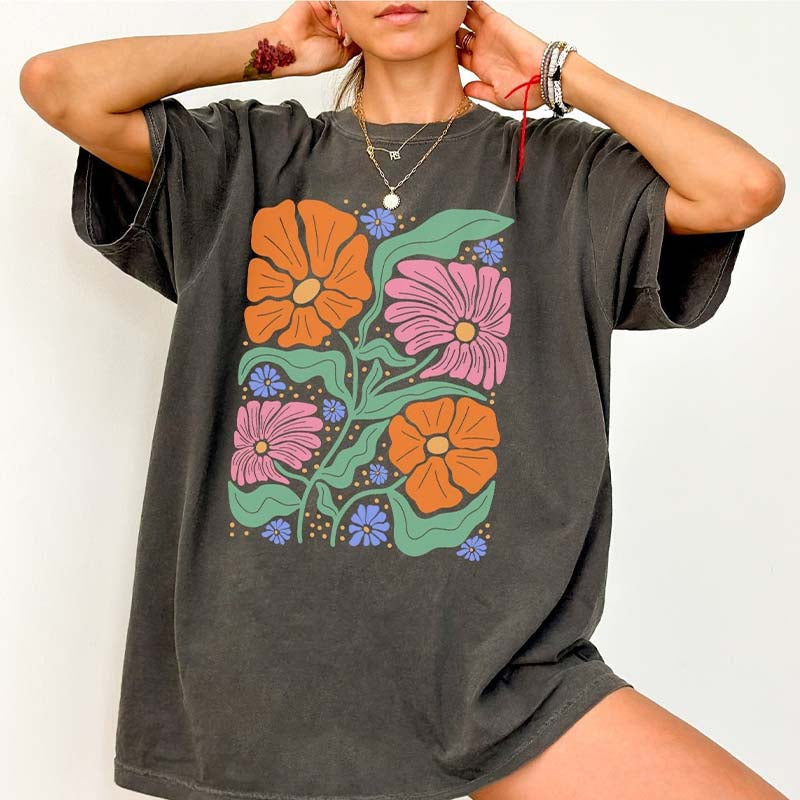 Flower Market Trendy Graphic T-Shirt