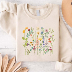 Vintage Spring Pressed Flowers Sweatshirt