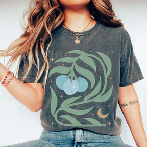 Celestial Floral Colorful Blueberry T-Shirt