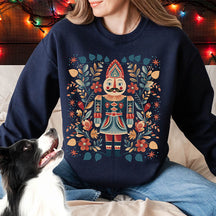 Nordic Christmas Nutcracker Folk Art Sweatshirt