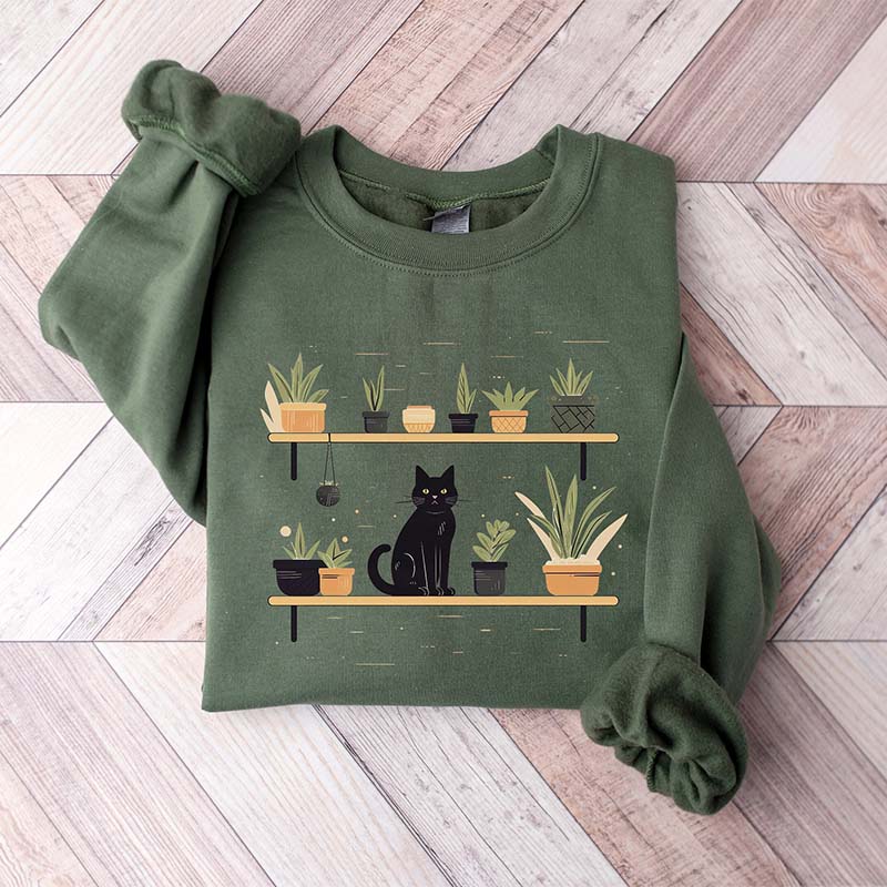 Cats and Plants Succulent Sweatshirt