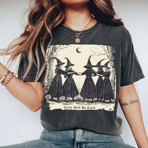 Vintage Girls Will Be Girls Halloween Women T-Shirt