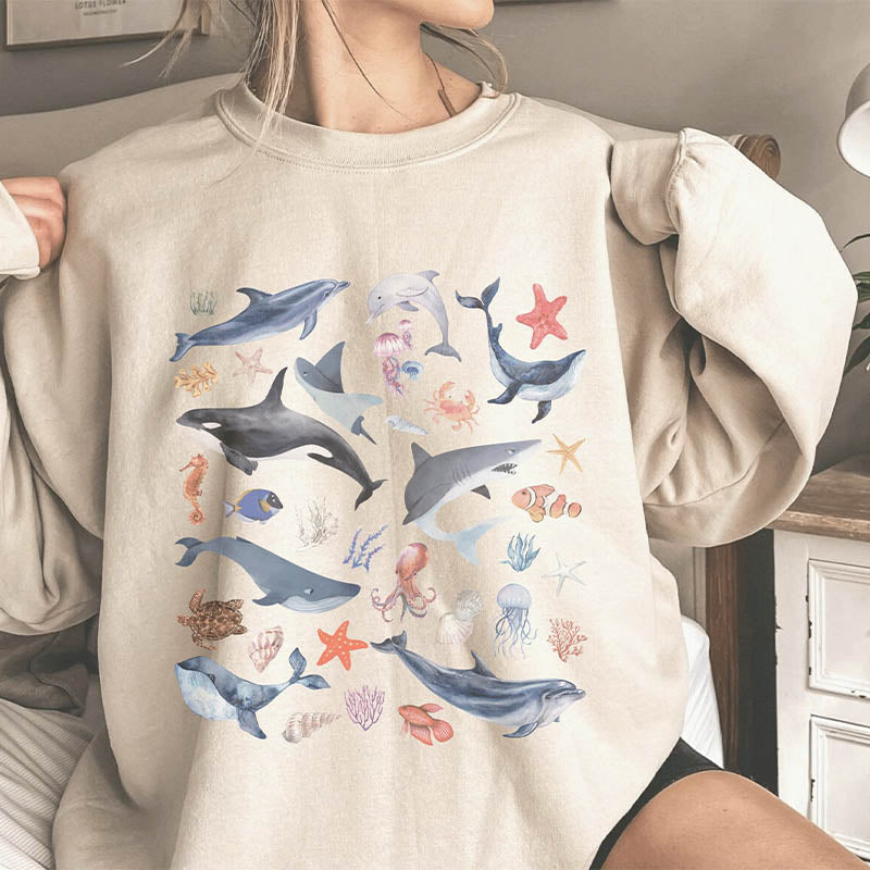 Marine Life  Dolphin Sea Animal Sweatshirt