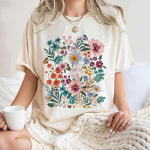 Vintage Wildflowers Butterflies Garden T-Shirt