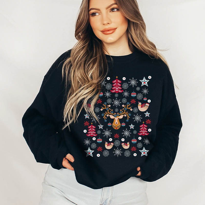 Vintage Flower Scandinavian Christmas Sweatshirt