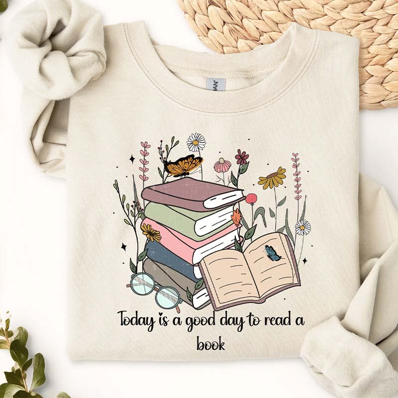 Retro Funny Book Wildflowers Sweatshirt