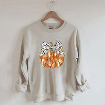 Fall Coquette Gold Glitter Pumpkin Sweatshirt