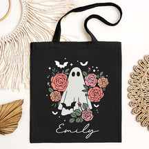 Pink Retro Flower Ghost Halloween Bag