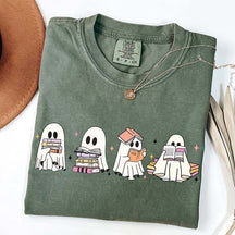 Ghosts Reading Book Fall T-Shirt