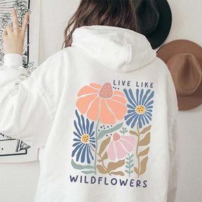 Boho Floral Print Cute Mental Health Hoodie