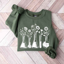 Sleek Botanical Beaker Sweatshirt