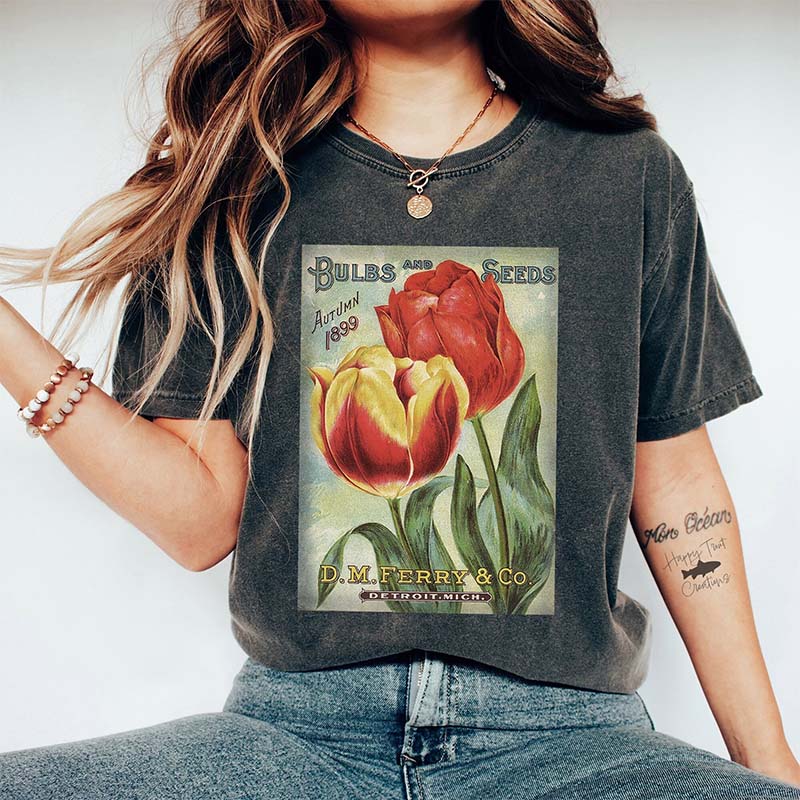 Vintage Seed Packet Flower T-Shirt