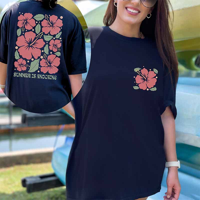 Retro Hello Summer Break Floral T-Shirt